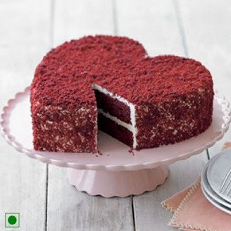 Half kg heart shape red velvet cake Online Cake Delivery Delivery Jaipur, Rajasthan